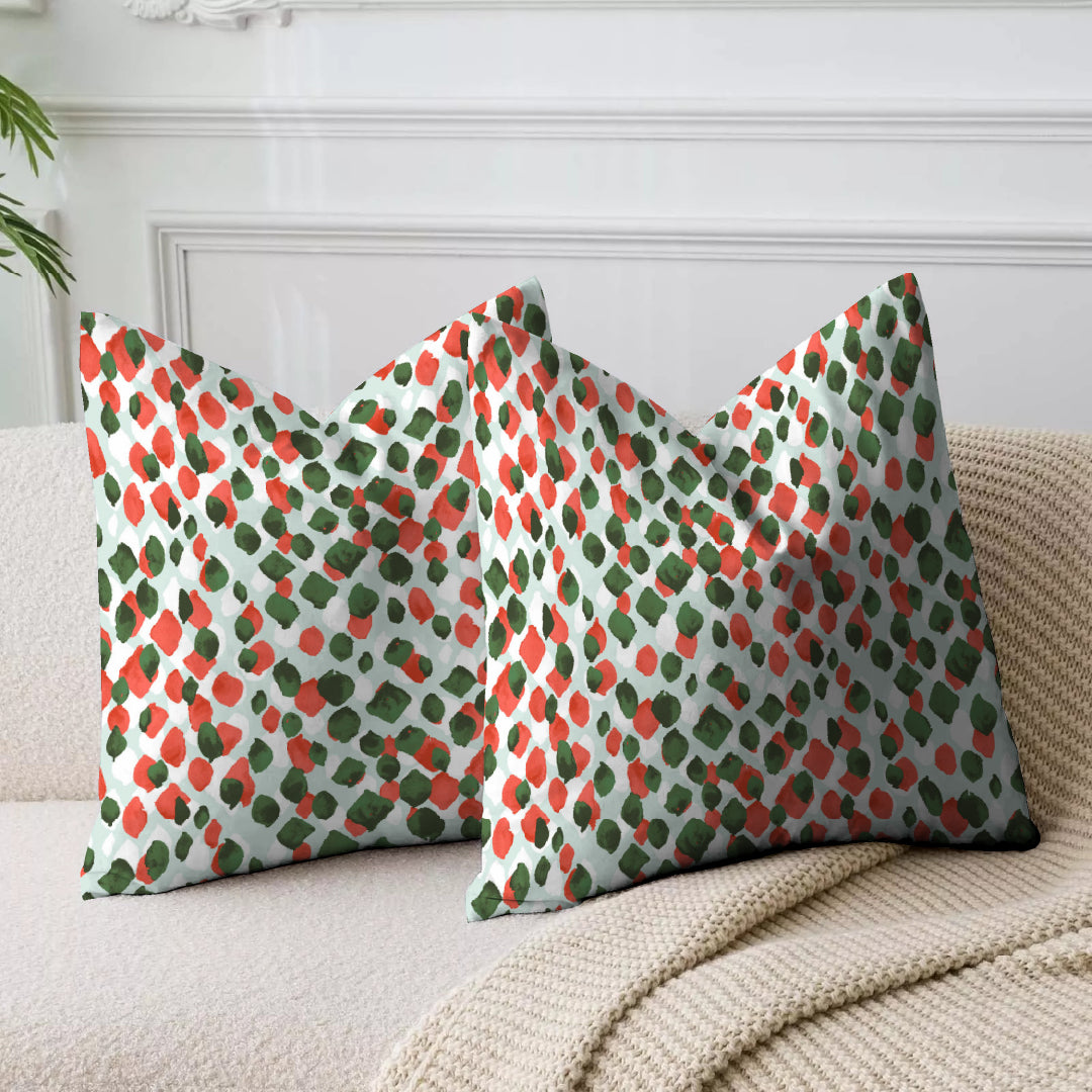 Leopard Green Printed Cushion Cover