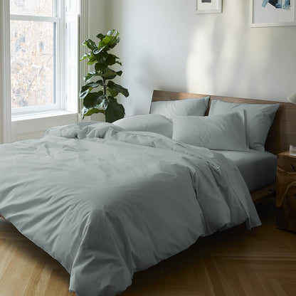 Grey Cotton Sateen Bed Sheet