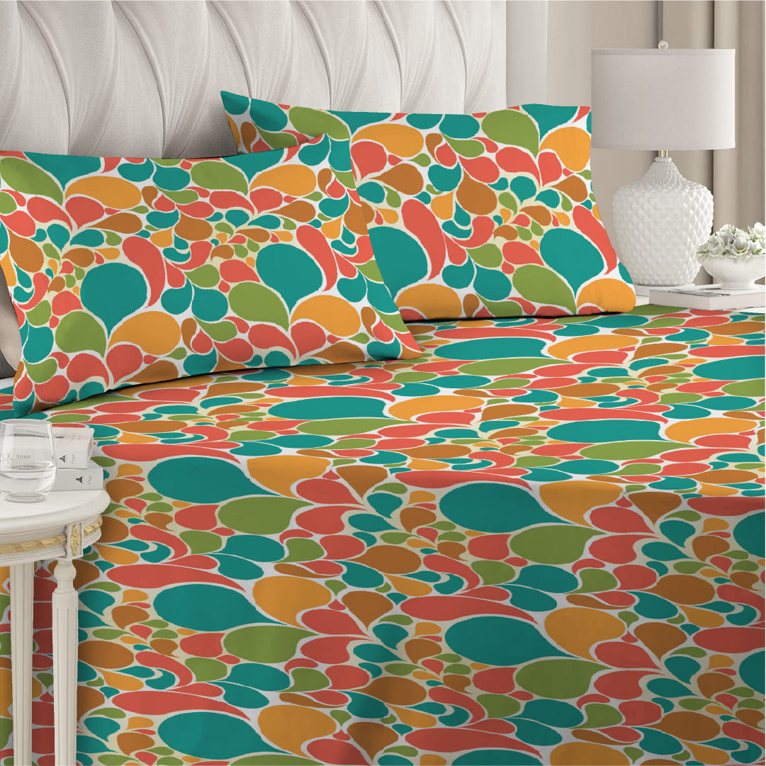 6 Piece - Summer Splash Printed Duvet Cover Set