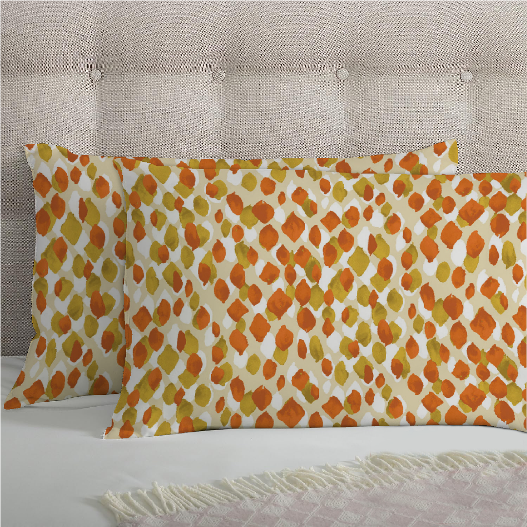 6 Piece - Leopard Patterened Orange Duvet Cover Set