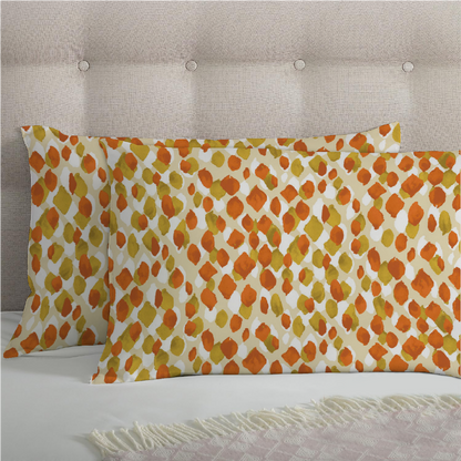 6 Piece - Leopard Patterened Orange Duvet Cover Set