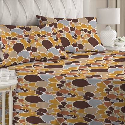 6 Piece - Rustic Hues Printed Duvet Cover Set