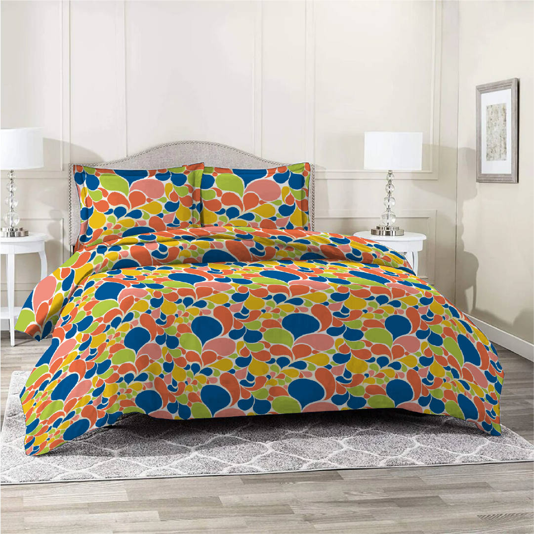 3 Piece - Candy Hues Printed Bed Sheet Set - 2081