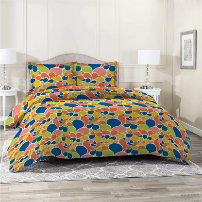 3 Piece - Candy Hues Printed Bed Sheet Set - 2081