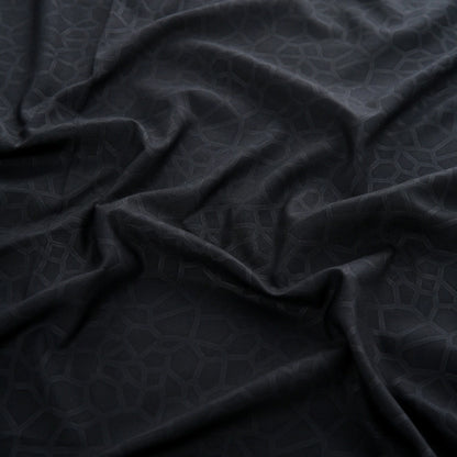 6 Piece - Black Self Printed Duvet Cover Set