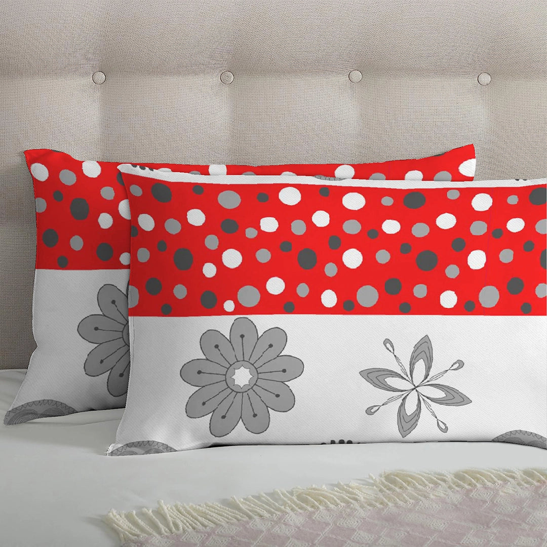 3/6 Piece - Floral Base With Red Stripes Set - 3158