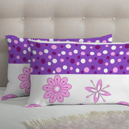 3/6 Piece - Floral Base With Purple Stripes Set - 3160