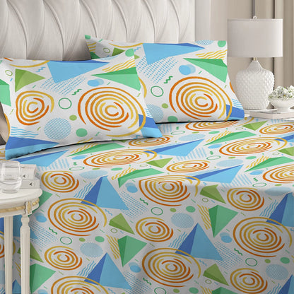 6 Piece - Modern Geo Waves Printed Duvet Cover Set