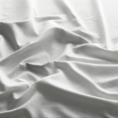 6 Piece - White Self Printed Duvet Cover Set