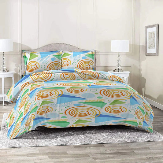 6 Piece - Modern Geo Waves Printed Duvet Cover Set