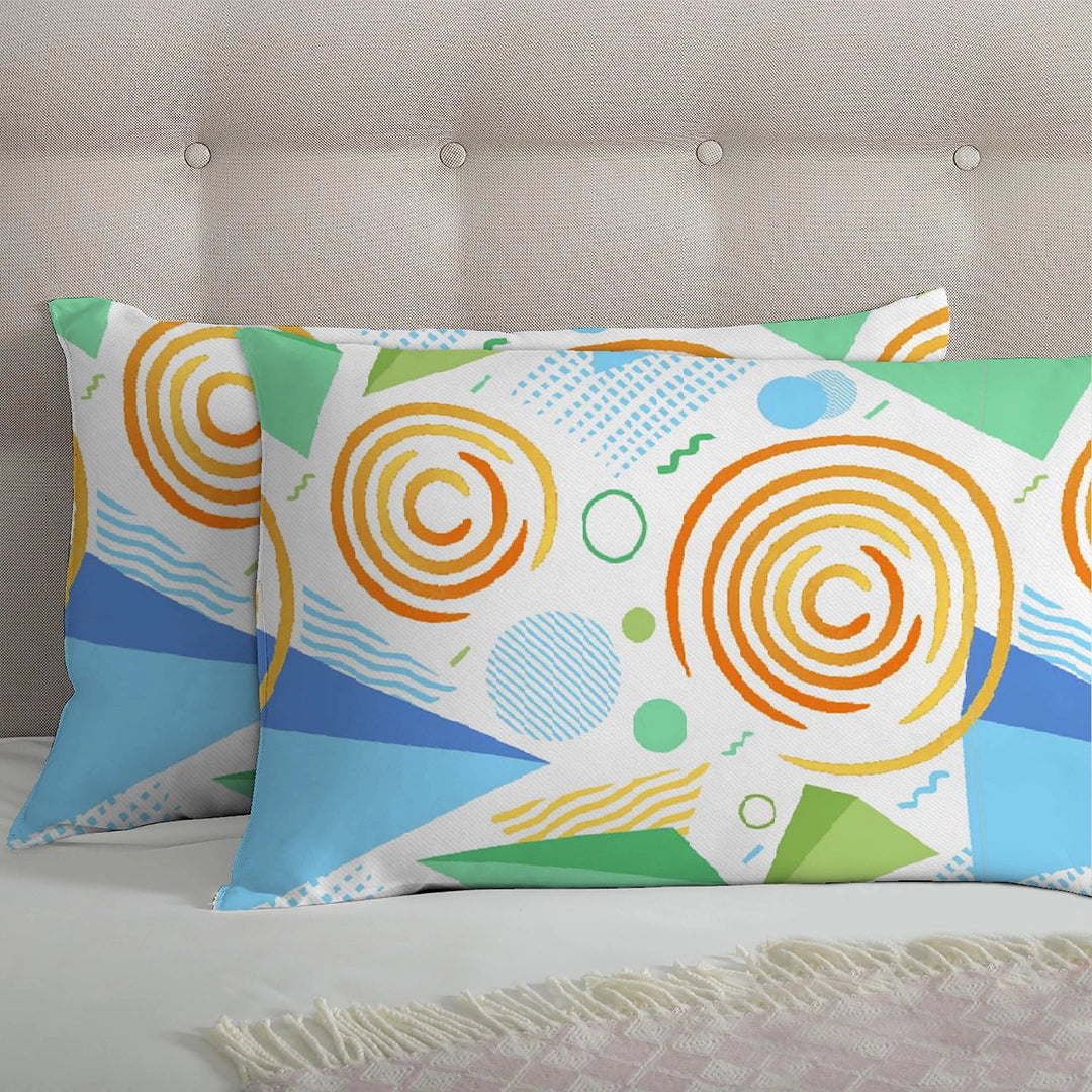 6 Piece - Modern Geo Waves Printed Duvet Cover Set