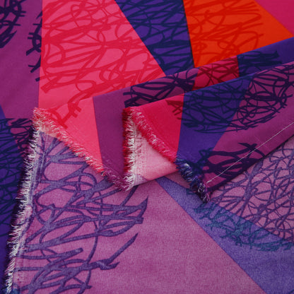 6 Piece - Blue & Pink Gradient Printed Duvet Cover Set