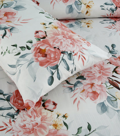 6 Piece - Dhalia Roses Printed Duvet Cover Set