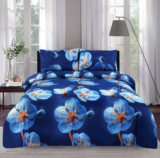 6 Piece - Blue Fairytopia Printed Duvet Cover Set
