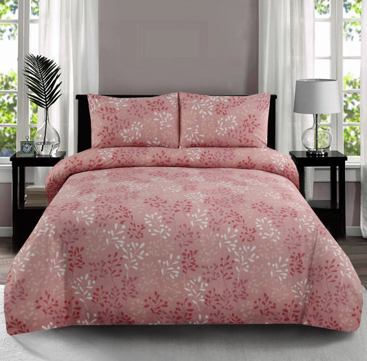 6 Piece - Pink Cherry Blossoms Printed Duvet Cover Set