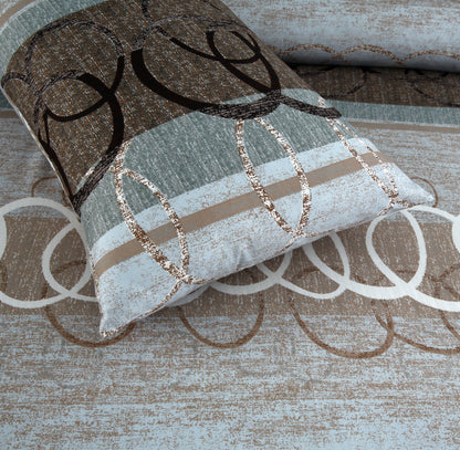 6 Piece - Circle Calm Printed Duvet Cover Set