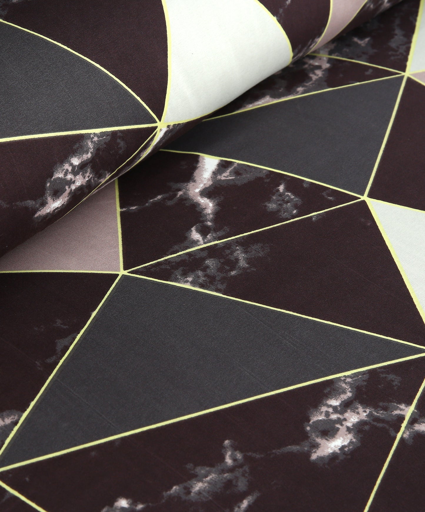 6 Piece - Plum & Pink Abstract Printed Duvet Cover Set