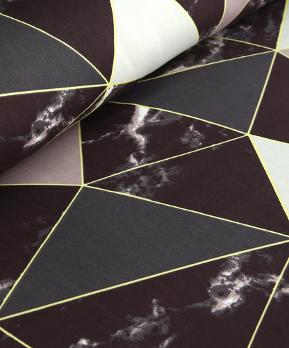6 Piece - Plum & Pink Abstract Printed Duvet Cover Set