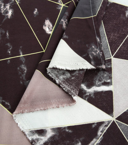 6 Piece - Plum & Pink Abstract Printed Duvet Cover Set