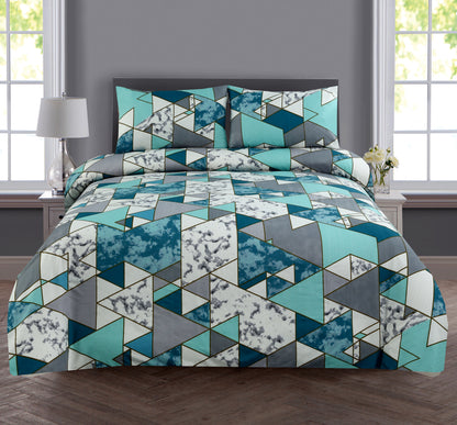 6 Piece - Zinc & Sky Abstract Printed Duvet Cover Set