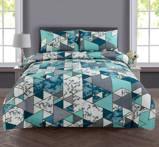6 Piece - Zinc & Sky Abstract Printed Duvet Cover Set