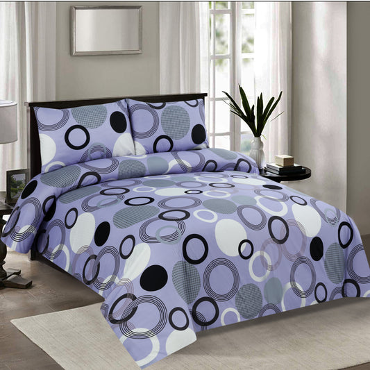 6 Piece - Grey Hues Circular Printed Duvet Cover Set