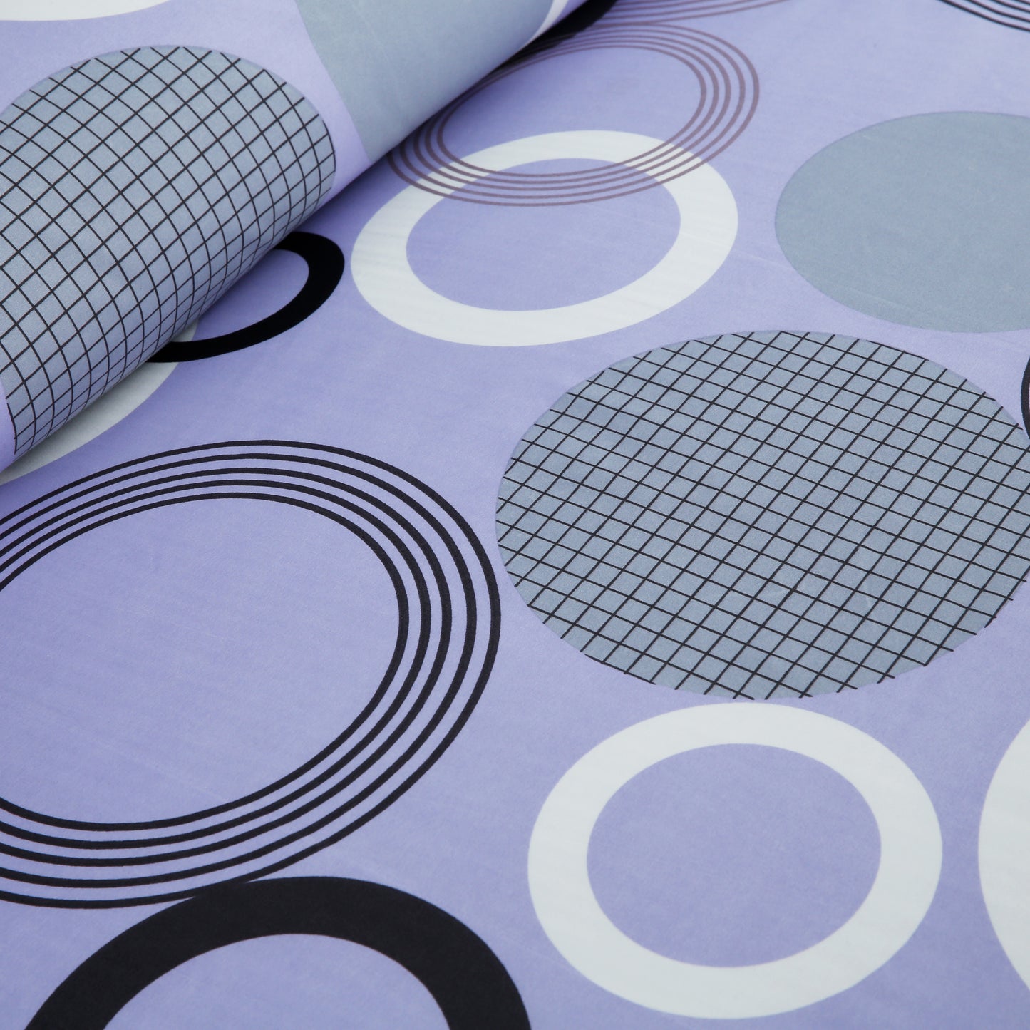 6 Piece - Grey Hues Circular Printed Duvet Cover Set