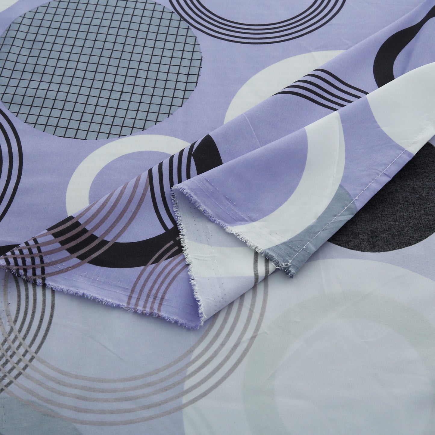 6 Piece - Grey Hues Circular Printed Duvet Cover Set
