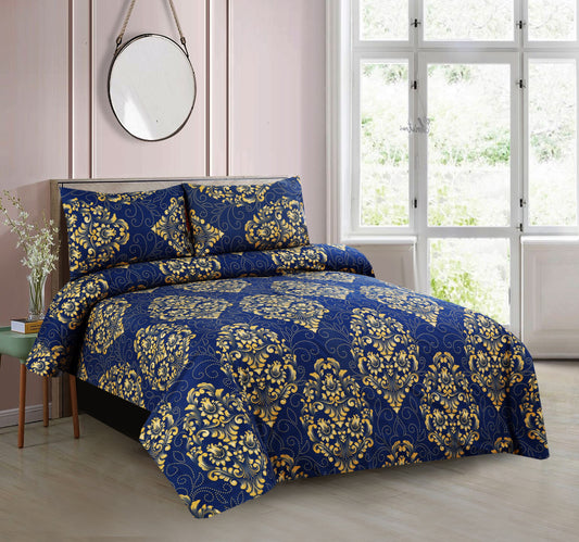 6 Piece - Gold Motif Printed Duvet Cover Set