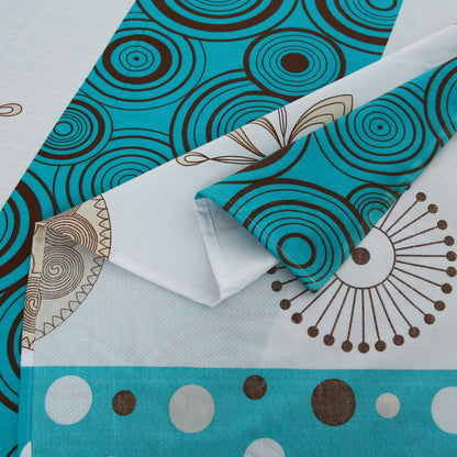 3/6 Piece - Floral Base With Teal Stripes Set - 3157