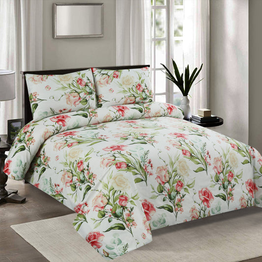 6 Piece - Ivory Gift Wrap Printed Duvet Cover Set