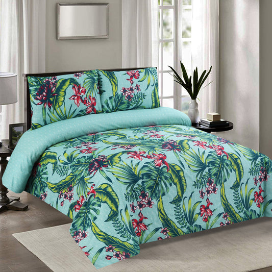6 Piece - Tropical Sky Floral Printed Duvet Cover Set