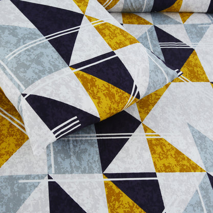 6 Piece - Black & Gold Abstract Printed Duvet Cover Set