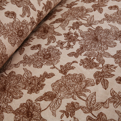 6 Piece - Pink Flowered Printed Duvet Cover Set