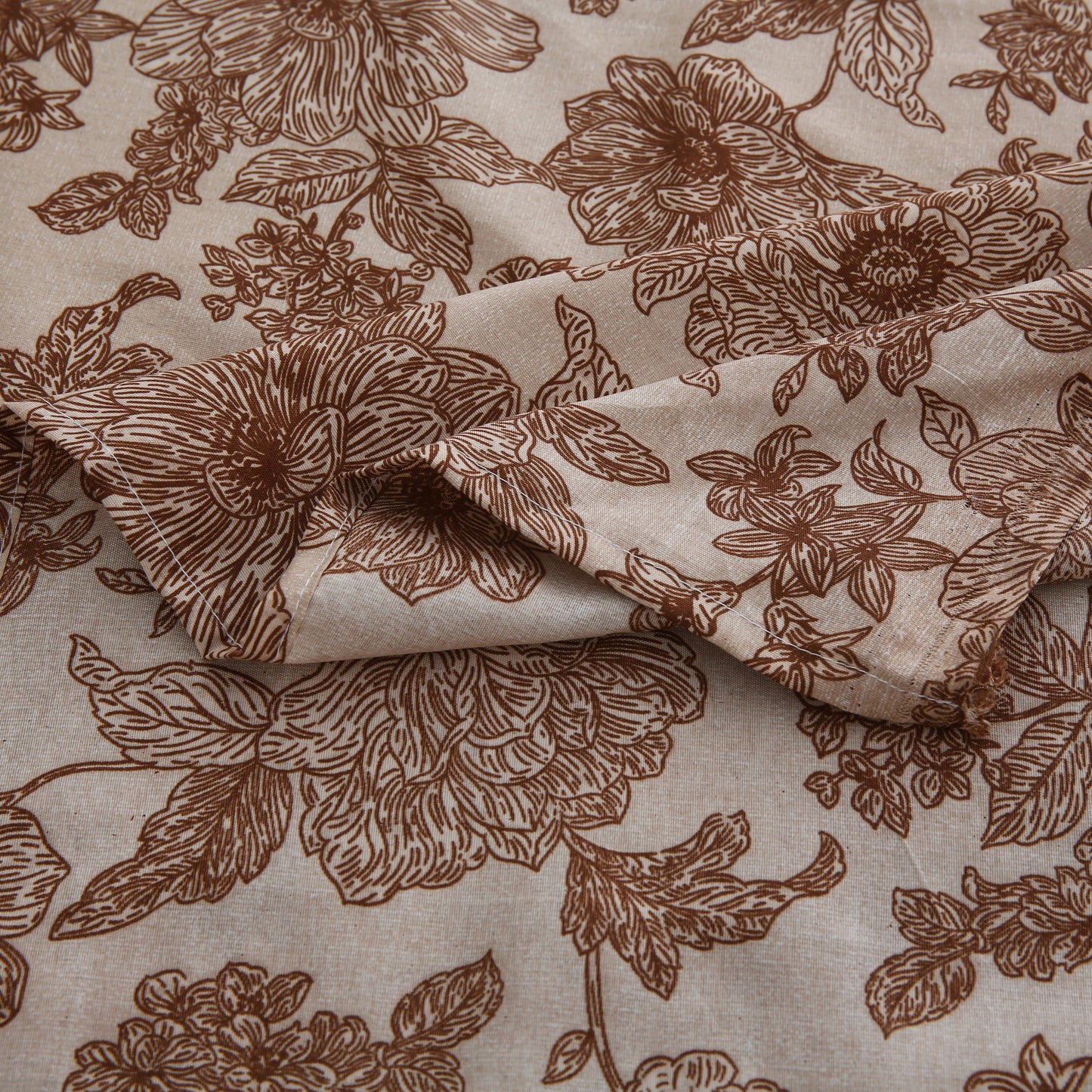 6 Piece - Pink Flowered Printed Duvet Cover Set