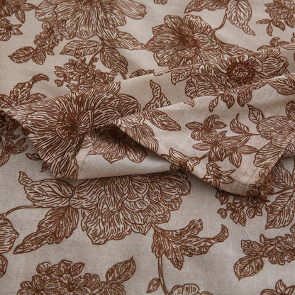 6 Piece - Pink Flowered Printed Duvet Cover Set