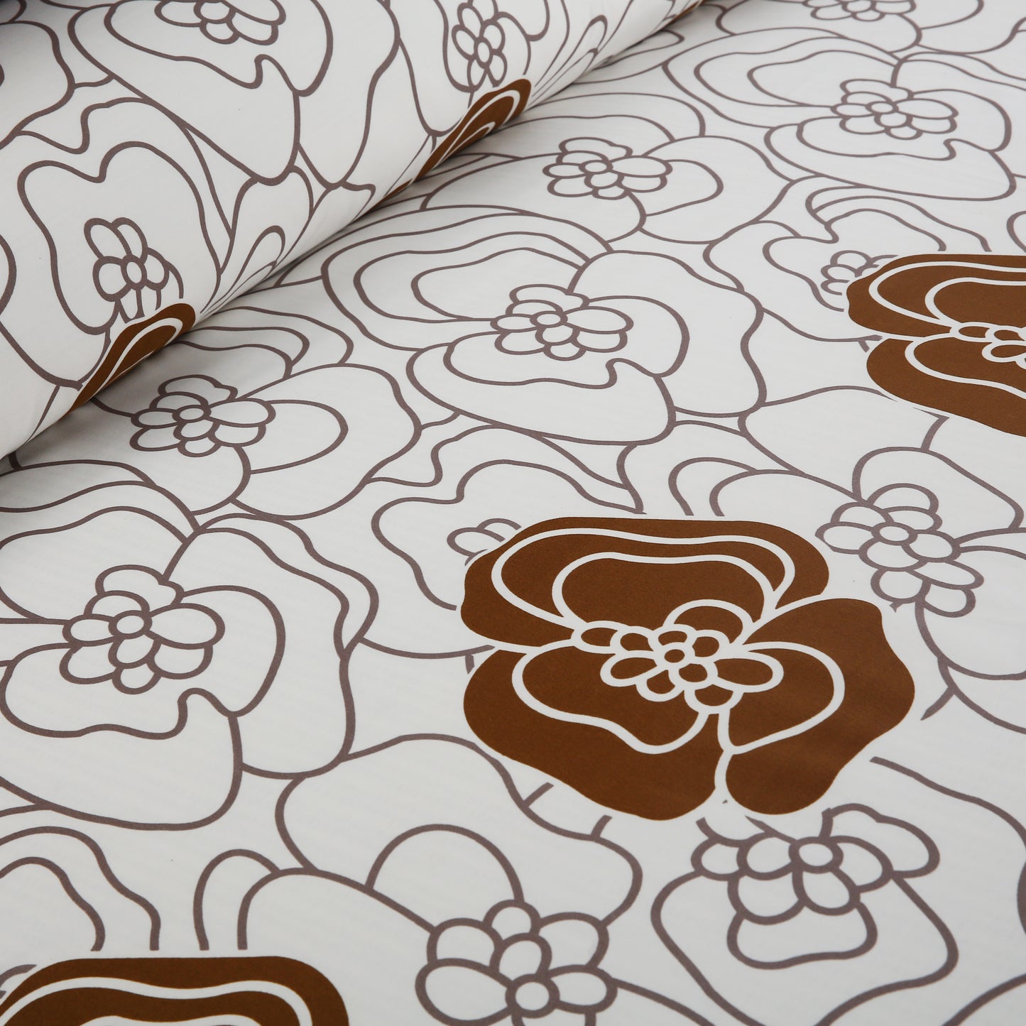 6 Piece - Graphite Floral Printed Duvet Cover Set