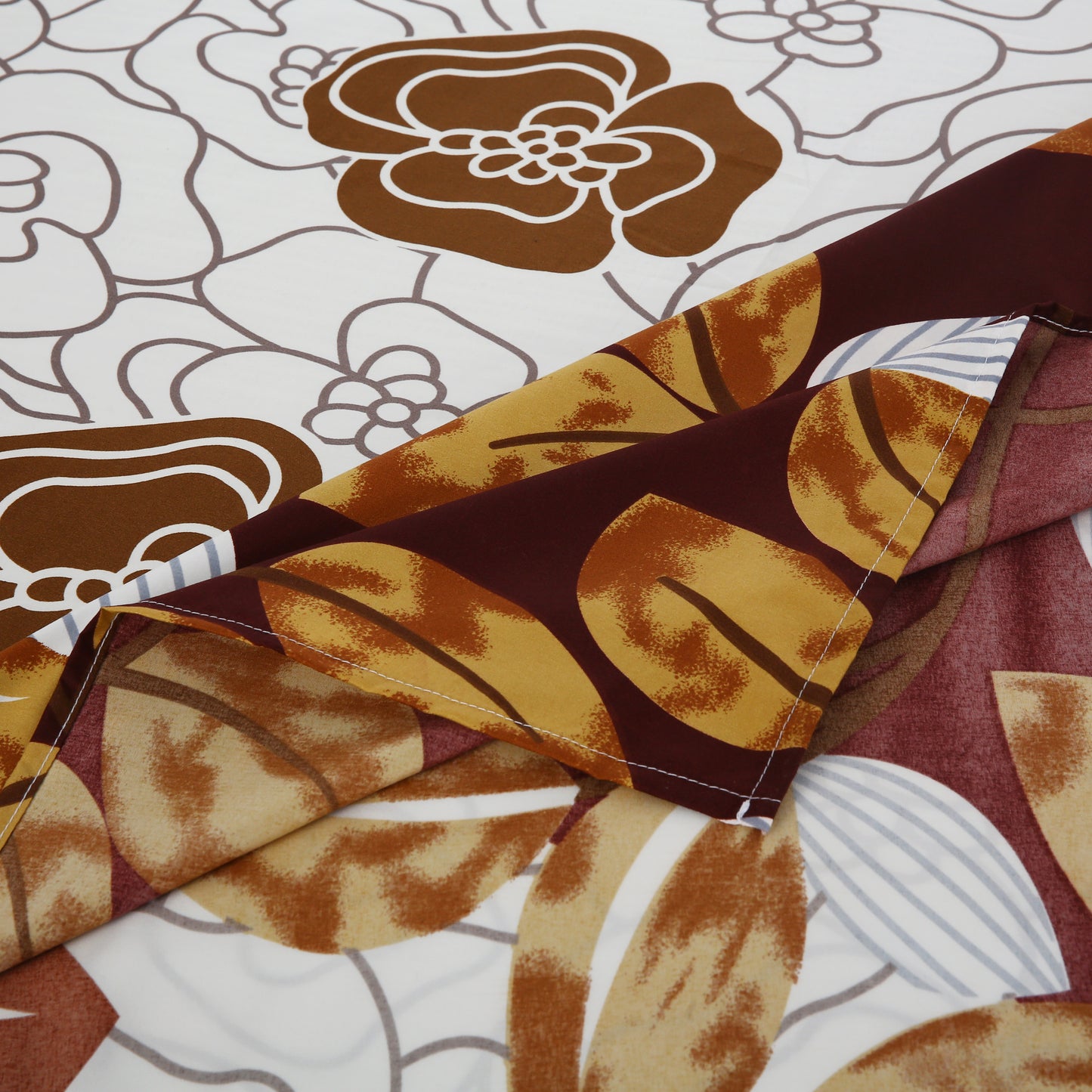 6 Piece - Graphite Floral Printed Duvet Cover Set