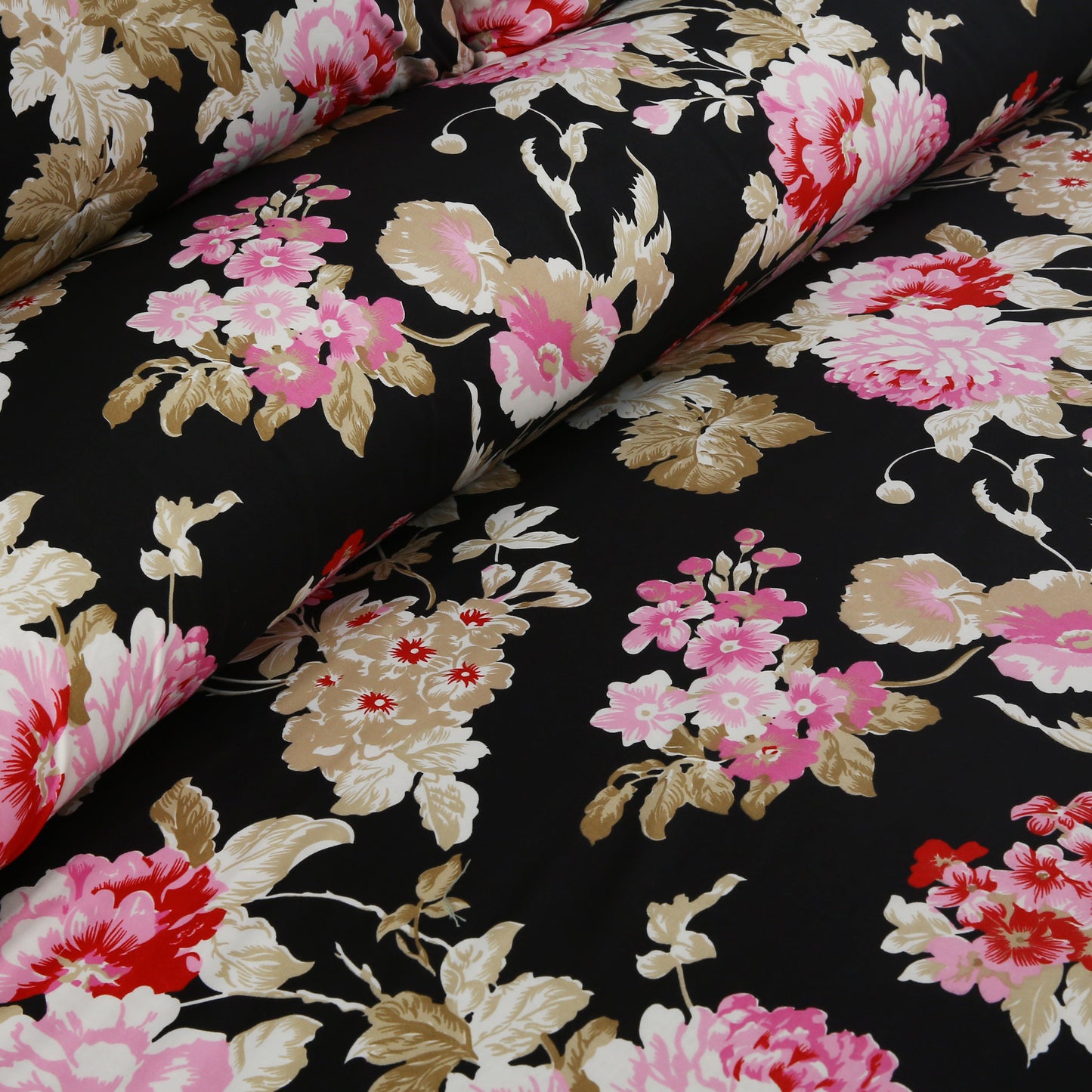 3/6 Piece - Black Floral Chintz Set - 3174