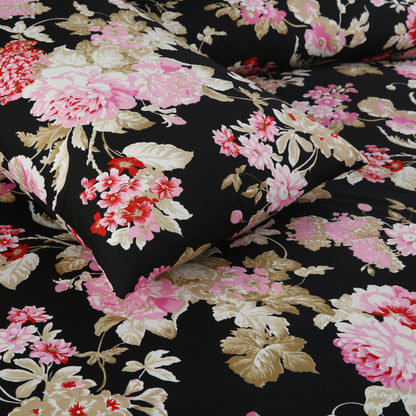 3/6 Piece - Black Floral Chintz Set - 3174