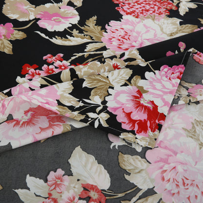 3/6 Piece - Black Floral Chintz Set - 3174