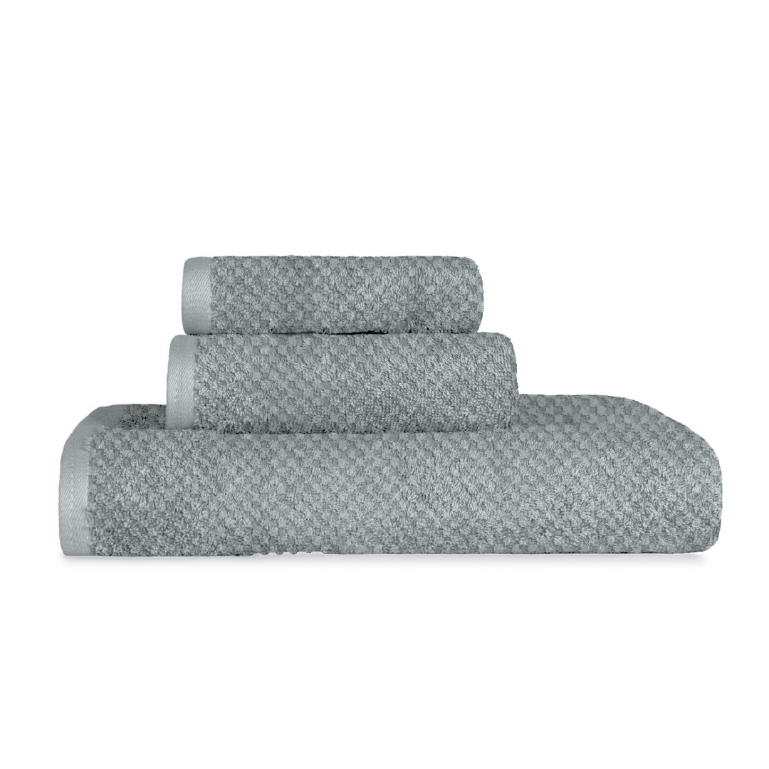 Grey Patterened Towel - 100% Cotton