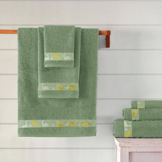 Hazel Green Printed Towel - 100% Cotton