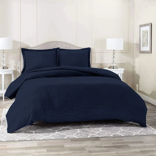 6 Piece - Navy Stripe Duvet Cover Set