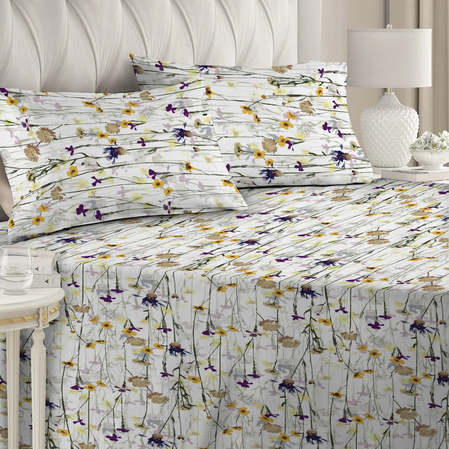 3 Piece - Meadow Printed Bed Sheet Set - 2055