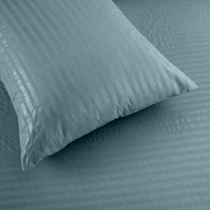 3/6 Piece - Pale Aqua Satin Stripe Set - 3045