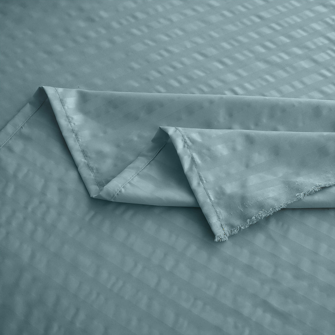 3/6 Piece - Pale Aqua Satin Stripe Set - 3045