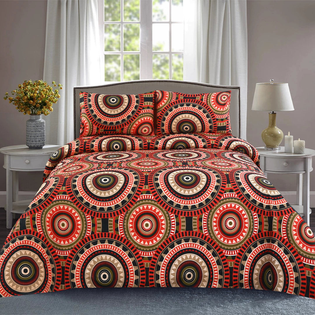 3/6 Piece - African Tribal Patterned Bed Sheet Set - 3118