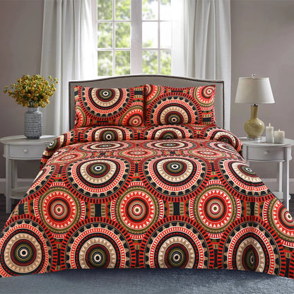 3/6 Piece - African Tribal Patterned Bed Sheet Set - 3118