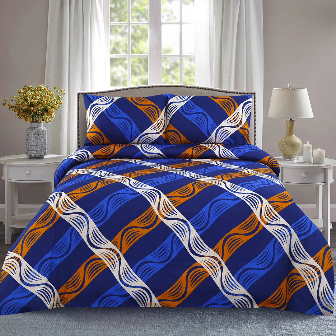 3/6 Piece - Blue, Orange, and White Wavy Set - 3117